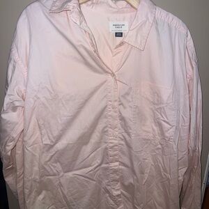 American Eagle Outfitters Men's Light Pink Button Down Shirt